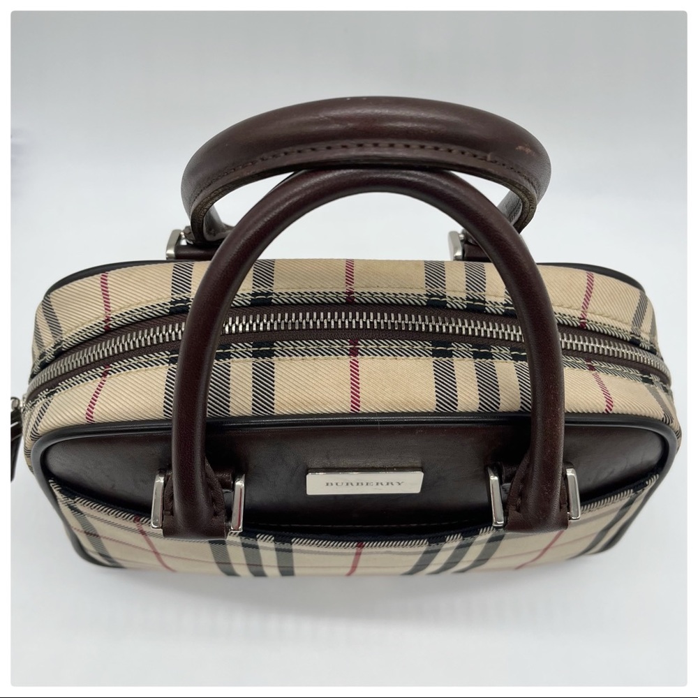 BURBERRY House Check Canvas Handbag Bag - Picture 5 of 10